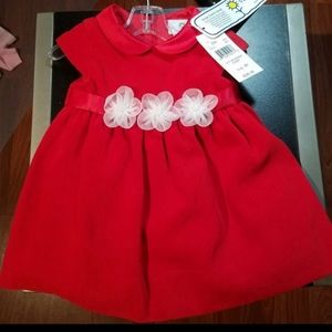 Brand new Florence Eiseman toddler girls red velvet dress with flowers and tulle